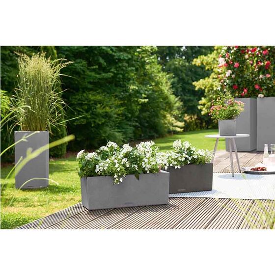 LECHUZA Balconera Stone 40 Ζαρντινιέρα 40x19x19cm Αυτοποτιζόμενη με Δοχείο Φύτευσης Stone Grey Γερμανίας