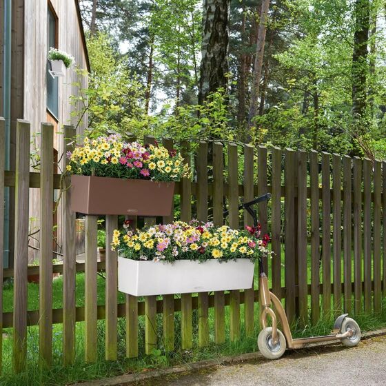 LECHUZA Balconera Color 40 Ζαρντινιέρα 40x19x19cm Αυτοποτιζόμενη με Δοχείο Φύτευσης Sand Brown Γερμανίας