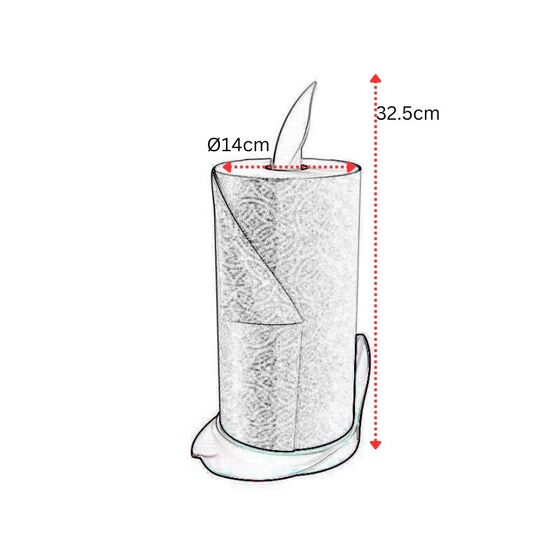 BAMA Ιταλίας Βάση Χαρτιού ΚουζίναςØ14x18x32.5cm Πλαστική Γκρι-Καφέ