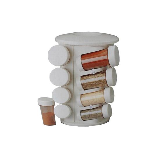 Σετ Μπαχαρικών 16 Θέσεων Ø16x26cm με Περιστρεφόμενη Βάση Πλαστικό ABS