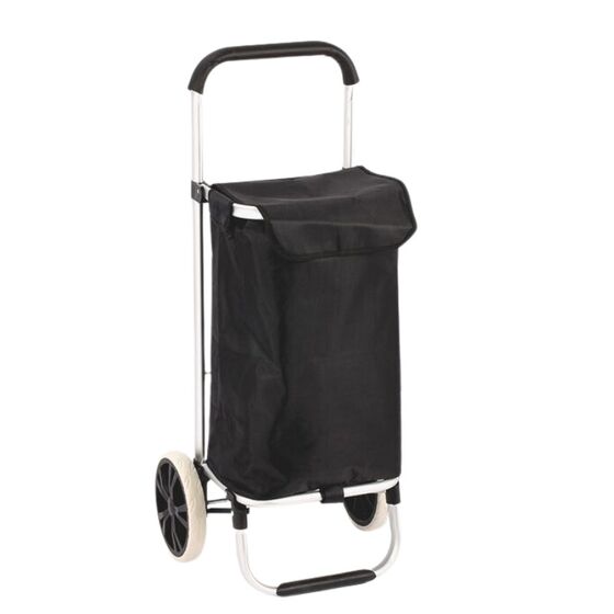 VESTA Καρότσι Λαϊκής 37lt Αλουμινίου 43x34x97cm με Σάκο Πολυεστέρα 1680D Αντοχής 30kg Διάμετρος Ρόδας Ø21cm Μαύρο