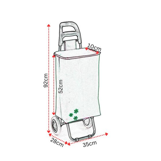 VESTA Καρότσι Λαϊκής με Ισοθερμικό Σάκο/Cooler 32lt Μεταλλικό 35x28x92cm Αντοχής 15kg Πράσινο