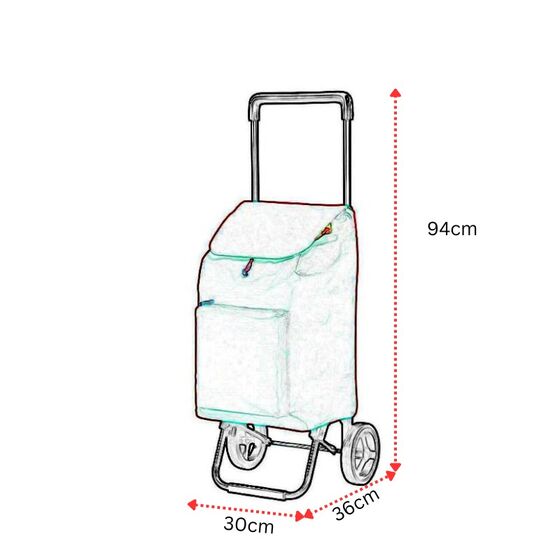 GIMI Ιταλίας Καρότσι Λαϊκής 42lt Μεταλλικό με Τσάντα Πολυεστέρα Αντοχής 30kg ARGO Μπλε