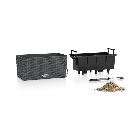 LECHUZA Balconera Cottage 40 Ζαρντινιέρα 40x19x19cm Αυτοποτιζόμενη με Δοχείο Φύτευσης Granite Γερμανίας