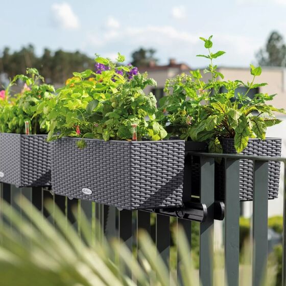 LECHUZA Balconera Cottage 40 Ζαρντινιέρα 40x19x19cm Αυτοποτιζόμενη με Δοχείο Φύτευσης Granite Γερμανίας