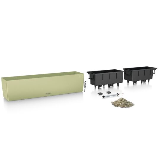 LECHUZA Balconera Color 80 Ζαρντινιέρα 79x19x19cm Αυτοποτιζόμενη με 2 Δοχεία Φύτευσης Linde Γερμανίας