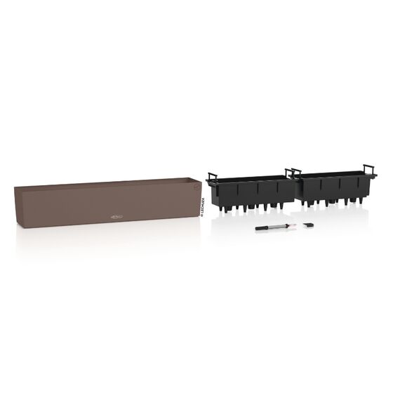 LECHUZA Balconera Color 100 Ζαρντινιέρα 100x19x19cm Αυτοποτιζόμενη με Δοχείο Φύτευσης Nutmeg Γερμανίας