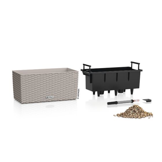 LECHUZA Balconera Cottage 40 Ζαρντινιέρα 40x19x19cm Αυτοποτιζόμενη με Δοχείο Φύτευσης Sand Brown Γερμανίας