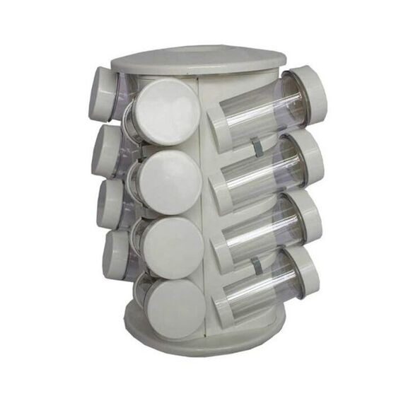 Σετ Μπαχαρικών 16 Θέσεων Ø16x26cm με Περιστρεφόμενη Βάση Πλαστικό ABS