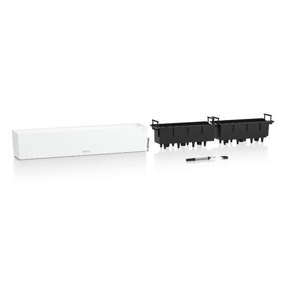 LECHUZA Balconera Color 100 Ζαρντινιέρα 100x19x19cm Αυτοποτιζόμενη με Δοχείο Φύτευσης Λευκή Γερμανίας