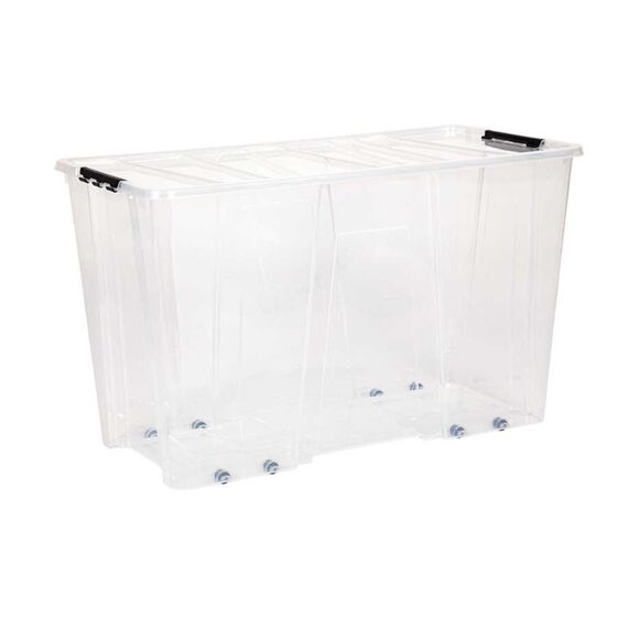 Dea Home Italy Κουτί Αποθήκευσης 77x39x47cm Πλαστικό 100lt Διάφανο Με Κλιπς