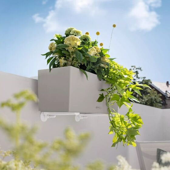LECHUZA Wall Βάση Τοποθέτησης Μπαλκονιού/Τοίχου ΣΕΤ 2 Τεμάχια για Ζαρντινιέρες BALCONERA Λευκό MAX Αντοχή 35kg