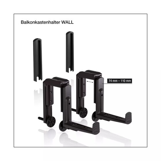 LECHUZA Wall Βάση Τοποθέτησης Μπαλκονιού/Τοίχου ΣΕΤ 2 Τεμάχια για Ζαρντινιέρες BALCONERA Λευκό MAX Αντοχή 35kg