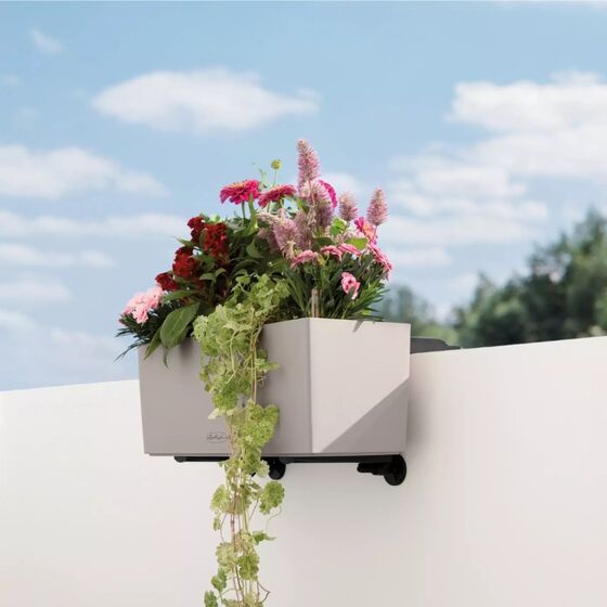 LECHUZA Wall Βάση Τοποθέτησης Μπαλκονιού/Τοίχου ΣΕΤ 2 Τεμάχια για Ζαρντινιέρες BALCONERA Μαύρη MAX Αντοχή 35kg