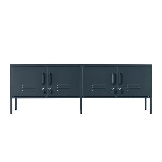 STEELEN COLOR Μεταλλικό Ντουλάπι -Έπιπλο Τηλεόρασης 160x45x55cm Πάχους 0.7mm Εσωτερικού Χώρου με Πόδια Slate Grey