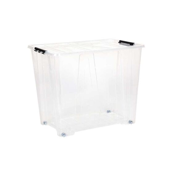 Dea Home Italy Κουτί Αποθήκευσης 57x39x47cm Πλαστικό 70lt Διάφανο Με Κλιπς