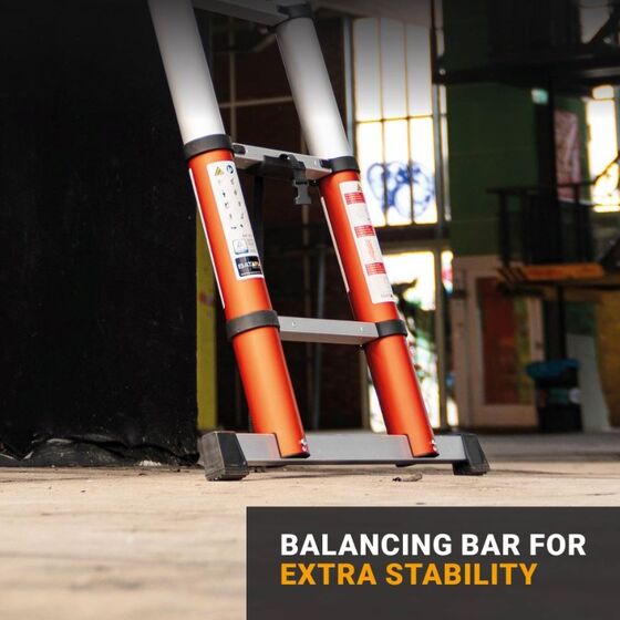 BATAVIA Τηλεσκοπική Σκάλα 3.81m Αλουμινίου με 13 Σκαλιά Βάρος 15.3kg MAX Αντοχή 150kg GIRAFFE AIR Premiun EN131/TÜV