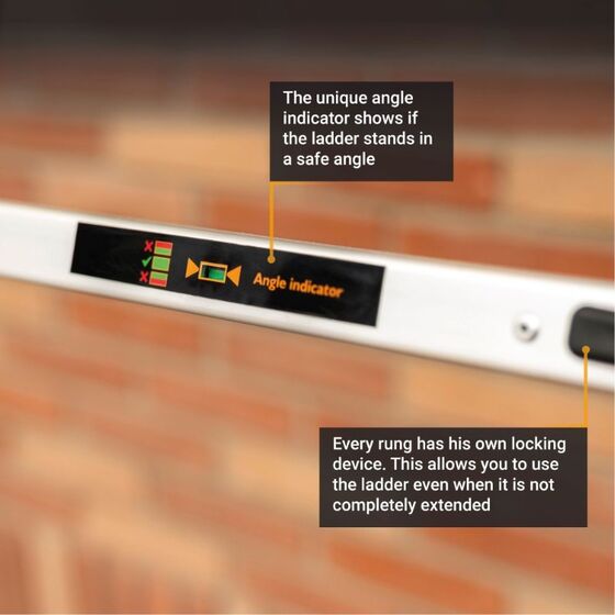 BATAVIA Τηλεσκοπική Σκάλα 3.27m Αλουμινίου με 11 Σκαλιά Βάρος 11.28kg MAX Αντοχή 150kg Πάτημα Σκαλοπατιού 4cm GIRAFFE AIR Premium EN131/TÜV