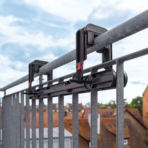 LECHUZA DUO Βάση Μπαλκονιού Σετ 2 Τεμαχίων με 4 Αντάπτορες για Ζαρντινιέρες BALCONERA ΜΑΥΡΟ MAX Αντοχή 35kg