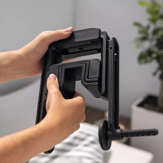 LECHUZA DUO Βάση Μπαλκονιού Σετ 2 Τεμαχίων με 4 Αντάπτορες για Ζαρντινιέρες BALCONERA ΜΑΥΡΟ MAX Αντοχή 35kg