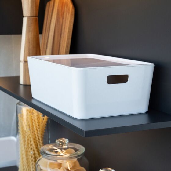 Dea Home Italy Κουτί Αποθήκευσης 29x19x10cm Πλαστικό 4,5lt Λευκό με Ματ Φινίρισμα