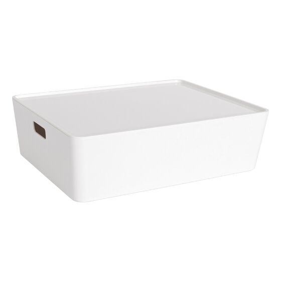 Dea Home Italy Κουτί Αποθήκευσης 38x28x10cm Πλαστικό 10,7lt  Λευκό με Ματ Φινίρισμα