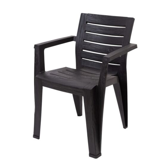 TOOMAX MAREA Καρέκλα Κήπου Στοιβαζόμενη 58.5x61.5x79cm Βάρος 4.03kg Όψη Φυσικού Ξύλου Μαύρη Ιταλίας