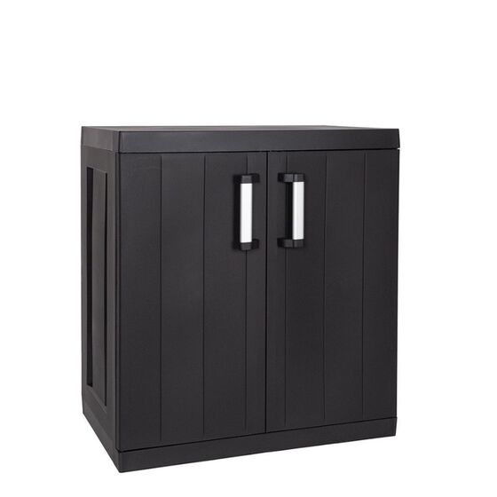 TOOMAX Ιταλίας GARAGE MEGA Πλαστική Ντουλάπα 89x54x96cm 14.75kg με 2 Ρυθμιζόμενα Ράφια MAX Αντοχή 50kg BLACK Πιστοποίηση TUV/GS FASHION