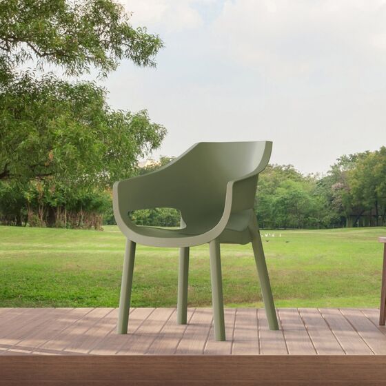 TOOMAX LUNA Καρέκλα Κήπου Στοιβαζόμενη 60.5x61x83.5cm Βάρος 3.52kg Sage Green Ιταλίας