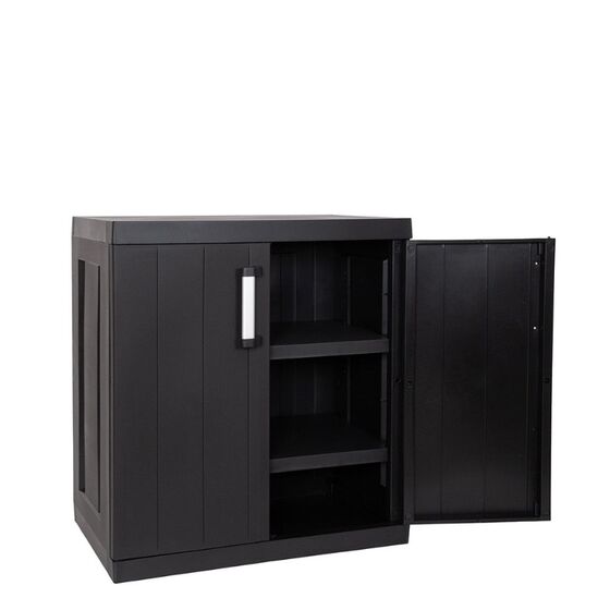 TOOMAX Ιταλίας GARAGE MEGA Πλαστική Ντουλάπα 89x54x96cm 14.75kg με 2 Ρυθμιζόμενα Ράφια MAX Αντοχή 50kg BLACK Πιστοποίηση TUV/GS FASHION