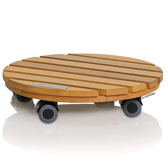 LECHUZA PALO Natural Wood Στρογγυλή Βάση Περιστρεφόμενη με Ροδάκια Ø40cm