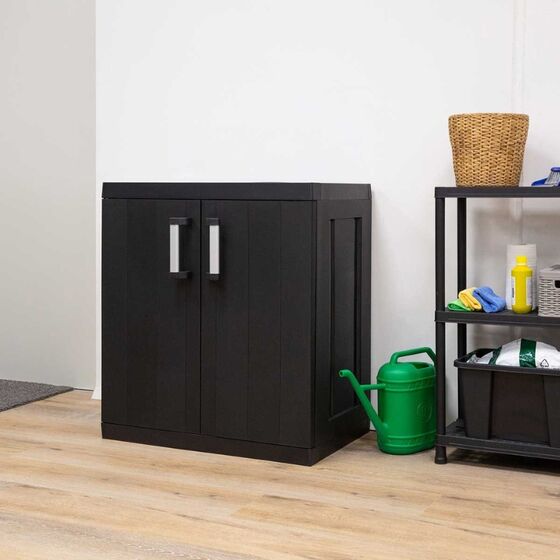 TOOMAX Ιταλίας GARAGE MEGA Πλαστική Ντουλάπα 89x54x96cm 14.75kg με 2 Ρυθμιζόμενα Ράφια MAX Αντοχή 50kg BLACK Πιστοποίηση TUV/GS FASHION