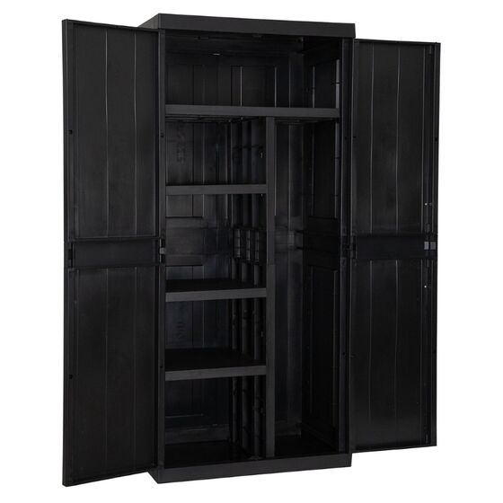 TOOMAX Ιταλίας GARAGE MEGA Πλαστική Ντουλάπα 89x54x190cm 26.13kg με Χώρισμα-6 Χώρους MAX Αντοχή 220kg BLACK Πιστοποίηση TUV/GS FASHION