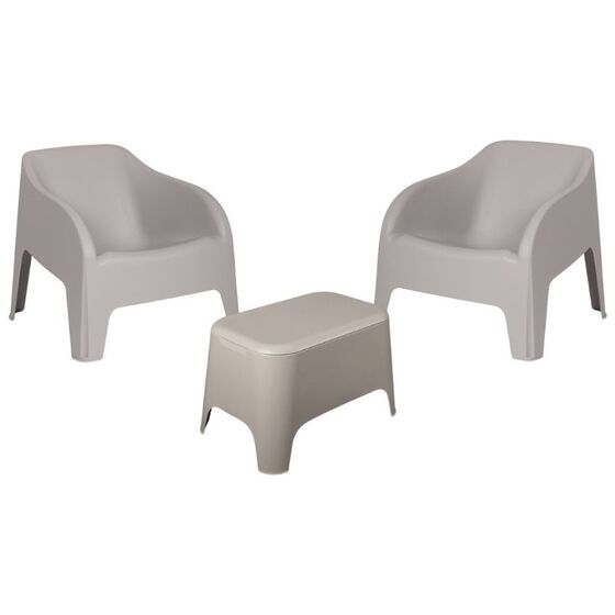 TOOMAX Σετ Τραπέζι + 2 Πολυθρόνες PETRA Taupe Grey