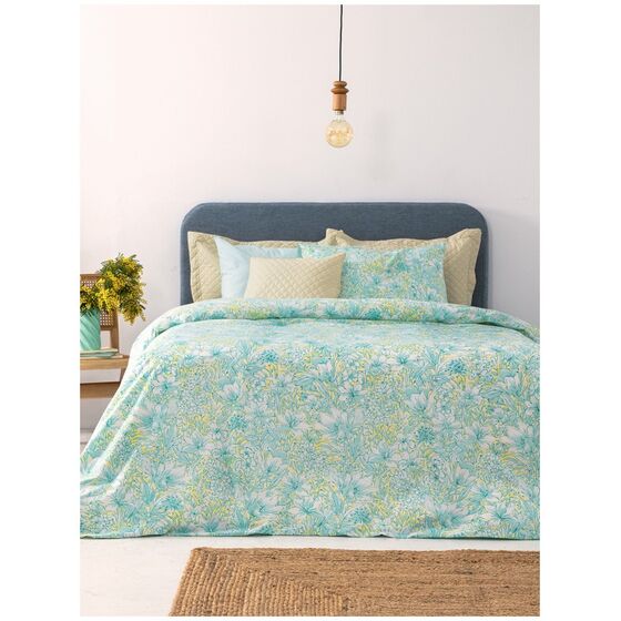 Palamaiki Σετ Μονά Σεντόνια Fashion Life 170x260 FL6275 Με Λάστιχο Γαλάζιο