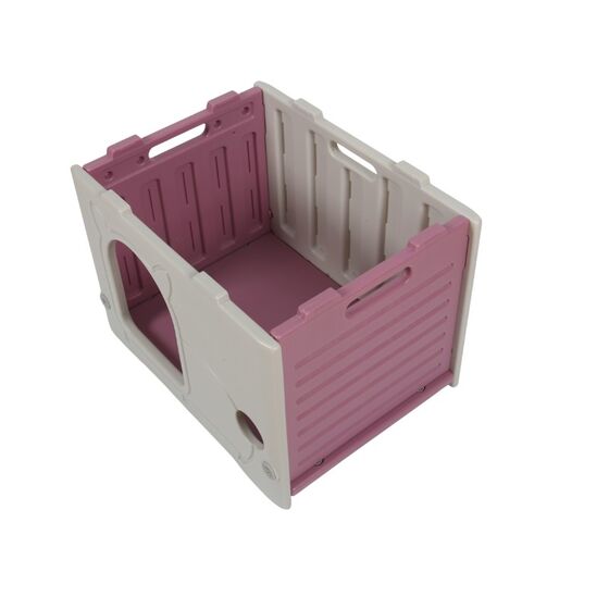 VESTA Σπίτι Σκύλου Small 54x41.3x38.5cm Λευκό Πάγου - Ροζ