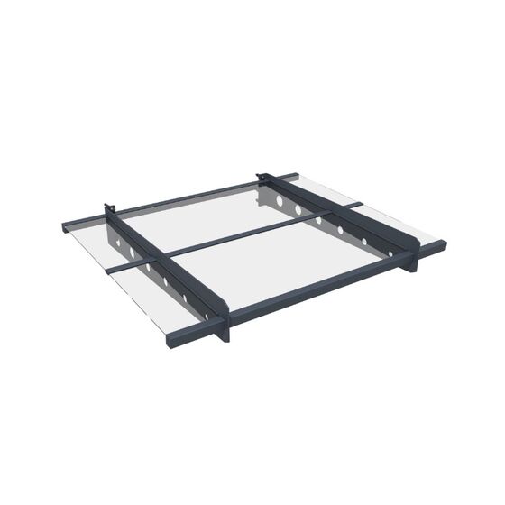 VESTA Στέγαστρο Πόρτας/Παραθύρου 100x80cm Αλουμίνιο Πάχους 2.5mm Πολυκαρμπονικό Πάνελ Πάχους 3mm 12kg Ανθρακί-Διάφανο