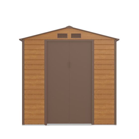 STEELEN Μεταλλική Αποθήκη Κήπου-Σπιτάκι Κήπου 213x131x213cm (7'x4.3') 2.79m² Γαλβανιζέ με Παράθυρο EVAN PLUS A  Χρώμα απομίμησης Ξύλου/Καφέ