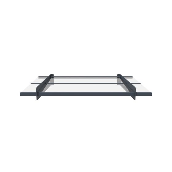 VESTA Στέγαστρο Πόρτας/Παραθύρου 120x80cm Αλουμίνιο Πάχους 2.5mm Πολυκαρμπονικό Πάνελ Πάχους 3mm 13kg Ανθρακί - Διάφανο