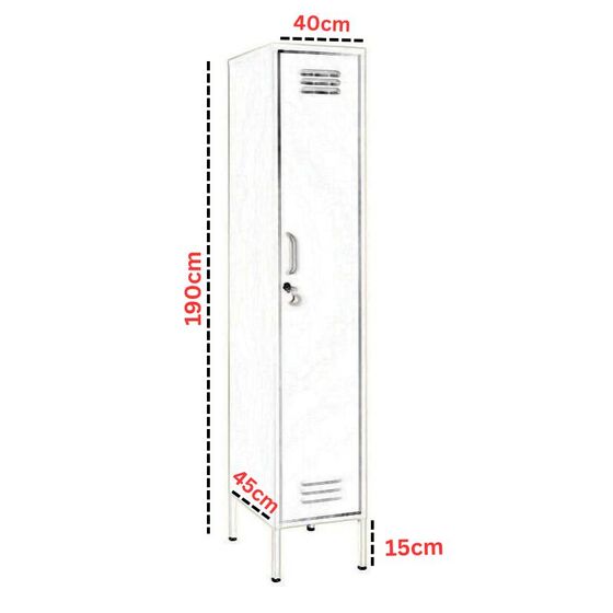 STEELEN Μεταλλική Ντουλάπα 40x45x190cm Πάχους 0.7mm Εσωτερικού Χώρου με Πόδια Baby Blue