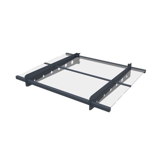 VESTA Στέγαστρο Πόρτας/Παραθύρου 100x80cm Αλουμίνιο Πάχους 2.5mm Πολυκαρμπονικό Πάνελ Πάχους 3mm 12kg Ανθρακί-Διάφανο