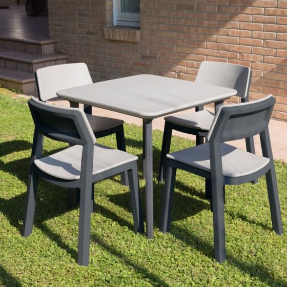 TOOMAX Τετράγωνο Τραπέζι 77x77x72cm Πλαστικό Βάρος 0kg Γκρι Ιταλίας