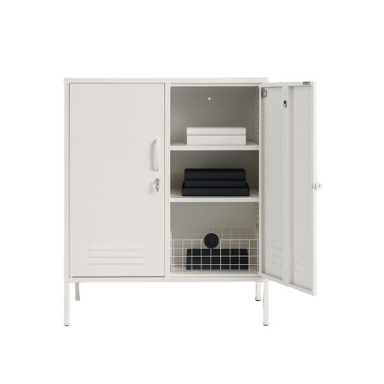 STEELEN COLOR Μεταλλικός  Μπουφές 100x40x70cm Πάχους 0.7mm Εσωτερικού Χώρου με Πόδια Signal Cotton White