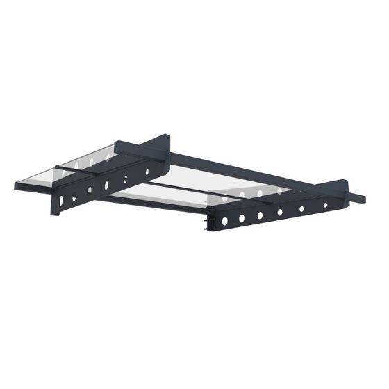 VESTA Στέγαστρο Πόρτας/Παραθύρου 120x80cm Αλουμίνιο Πάχους 2.5mm Πολυκαρμπονικό Πάνελ Πάχους 3mm 13kg Ανθρακί - Διάφανο