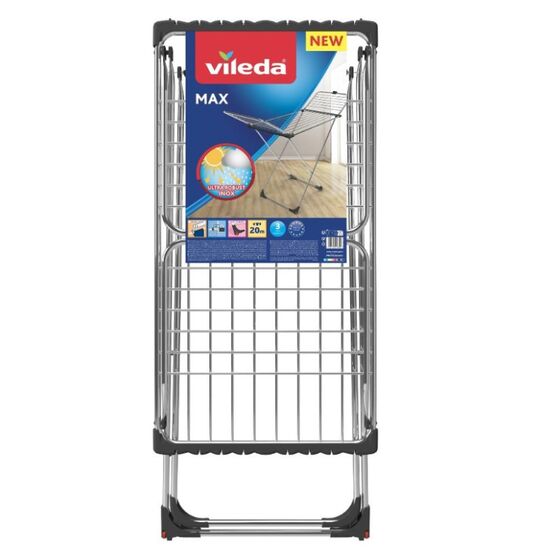 VILEDA MAX Απλώστρα Ρούχων Ανοξείδωτο - Αλουμινίου 172x56x117cm 3φυλλη MAX Άπλωμα 20m Βάρος 5.8kg Γερμανίας