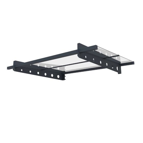 VESTA Στέγαστρο Πόρτας/Παραθύρου 120x80cm Αλουμίνιο Πάχους 2.5mm Πολυκαρμπονικό Πάνελ Πάχους 3mm 13kg Ανθρακί - Διάφανο