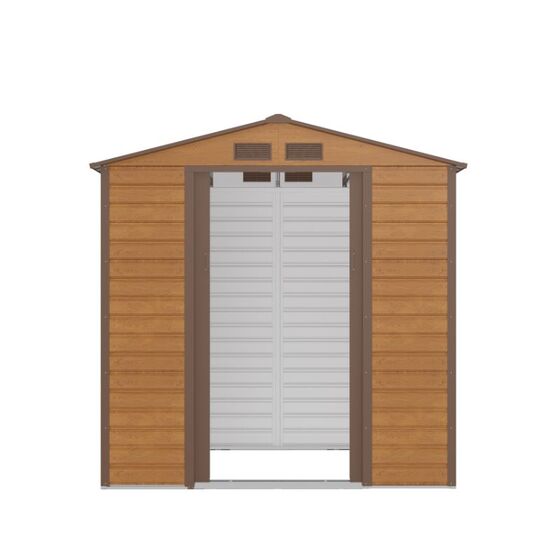 STEELEN Μεταλλική Αποθήκη Κήπου-Σπιτάκι Κήπου 213x131x213cm (7'x4.3') 2.79m² Γαλβανιζέ με Παράθυρο EVAN PLUS A  Χρώμα απομίμησης Ξύλου/Καφέ