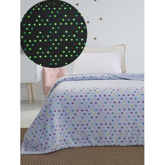 Palamaiki Κουβέρτα Fleece Μονή Φωσφοριζέ 160x220 BUBBLE Μπλε
