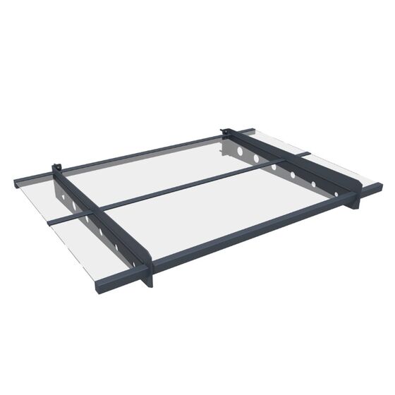 VESTA Στέγαστρο Πόρτας/Παραθύρου 120x80cm Αλουμίνιο Πάχους 2.5mm Πολυκαρμπονικό Πάνελ Πάχους 3mm 13kg Ανθρακί - Διάφανο