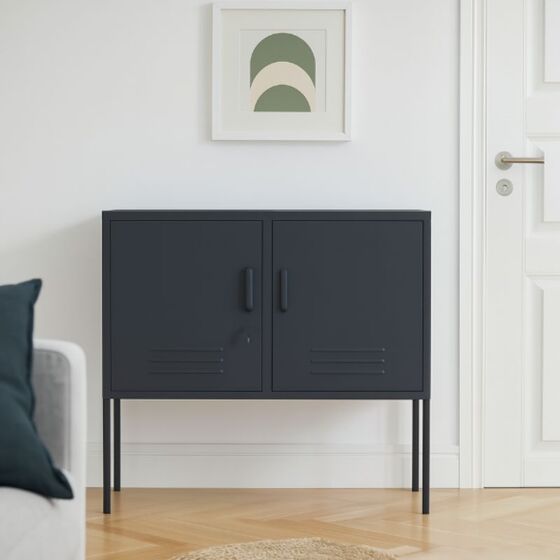 STEELEN Μεταλλικός Μπουφές 100x40x70cm Πάχους 0.7mm Εσωτερικού Χώρου με Πόδια Slate Grey